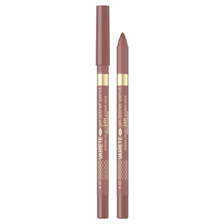 Eveline Cosmetics, Variete, Waterproof, Gel, Lip Liner, 01, Nude, 1.3 g - Teknashop Ltd