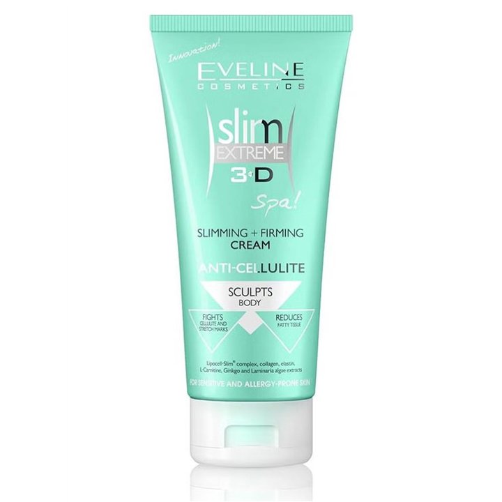 Eveline Cosmetics, Slim Extreme 3D, Anti-Cellulite & Slimming, Body Cream, Legs, buttocks, hips, abdomen, arms, Apply daily, 250