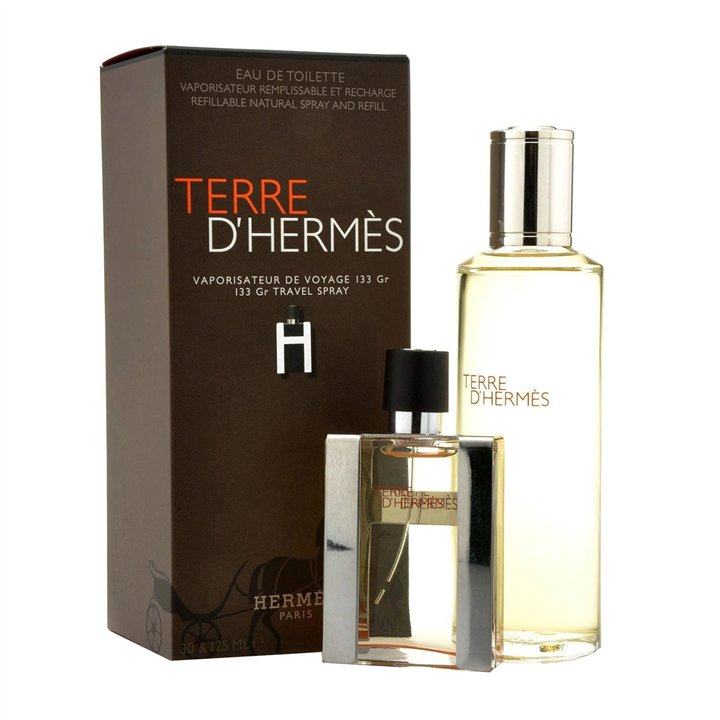 Set Hermes: Terre d'Hermes, Eau De Toilette, For Men, Refill, 125 ml + Terre d'Hermes, Eau De Toilette, For Men, Refillable, 30 