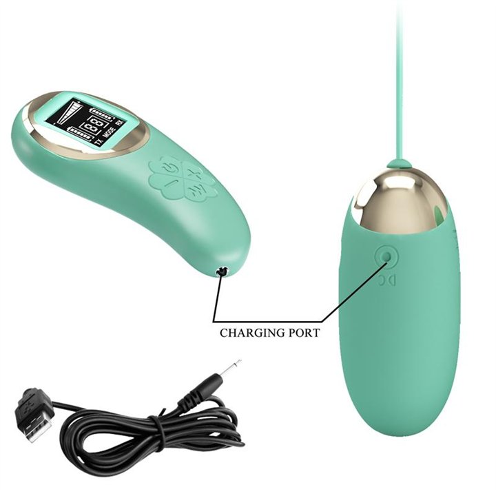 Mina Vibrating Egg with Digital Screen remote control green - BI-014362W-LED-1 - Teknashop Ltd
