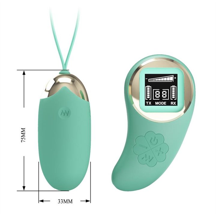 Mina Vibrating Egg with Digital Screen remote control green - BI-014362W-LED-1 - Teknashop Ltd
