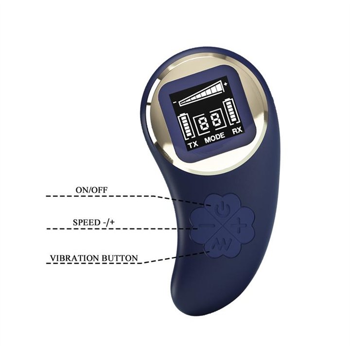 Mina Vibrating Egg with Digital Screem Remote control Blue - BI-014362W-LED - Teknashop Ltd