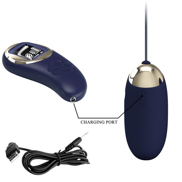 Mina Vibrating Egg with Digital Screem Remote control Blue - BI-014362W-LED - Teknashop Ltd