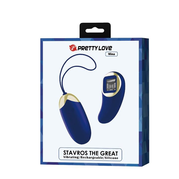 Mina Vibrating Egg with Digital Screem Remote control Blue - BI-014362W-LED - Teknashop Ltd