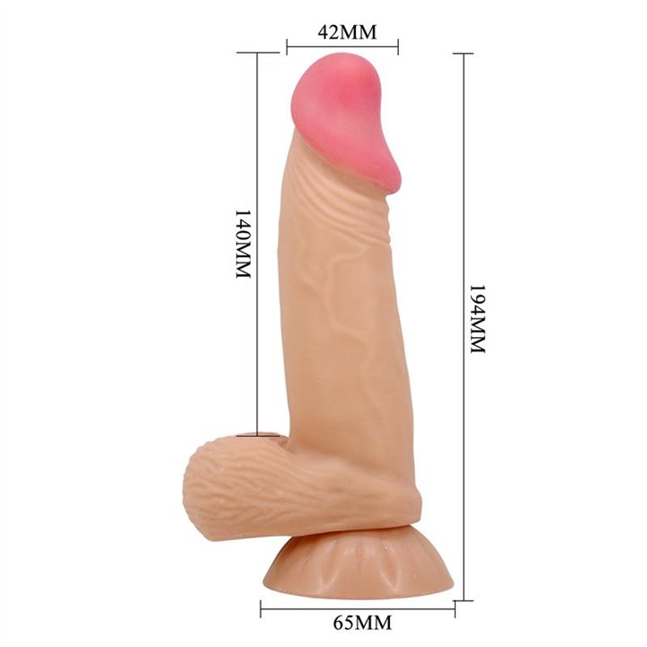 Duvall Sliding Skin Realistic Dildo 19.4 cm - BW-008108NRG - Teknashop Ltd