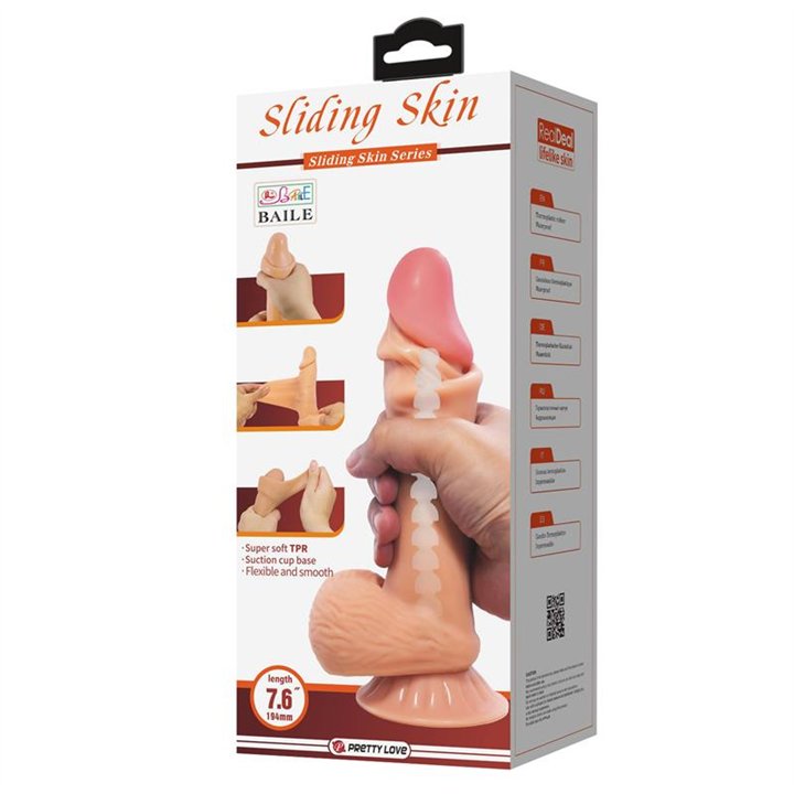 Duvall Sliding Skin Realistic Dildo 19.4 cm - BW-008108NRG - Teknashop Ltd