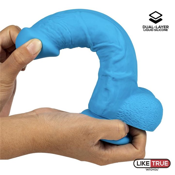 Realistic Dildo Liquid Silicone Dual Layer 8 Blue - LT-459 - Teknashop Ltd