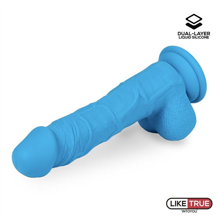 Realistic Dildo Liquid Silicone Dual Layer 8 Blue - LT-459 - Teknashop Ltd