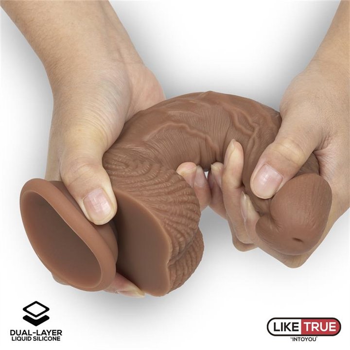 Dildo Dual Layer Silicone 8.25 Brown - LT-462 - Teknashop Ltd