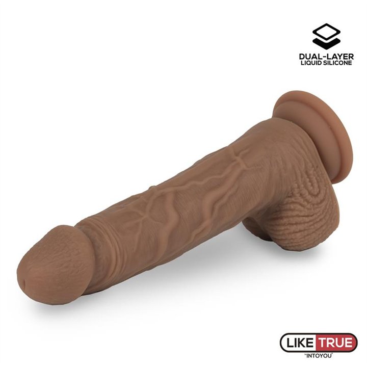 Dildo Dual Layer Silicone 8.25 Brown - LT-462 - Teknashop Ltd