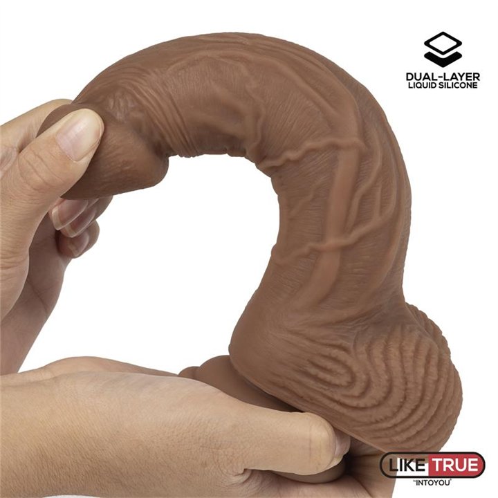 Dildo Dual Layer Silicone 8.25 Brown - LT-462 - Teknashop Ltd