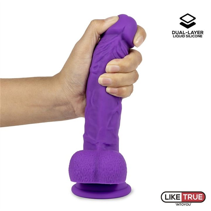 Realistic Dildo Liquid Silicone Dual Layer 8 Purple - LT-460 - Teknashop Ltd