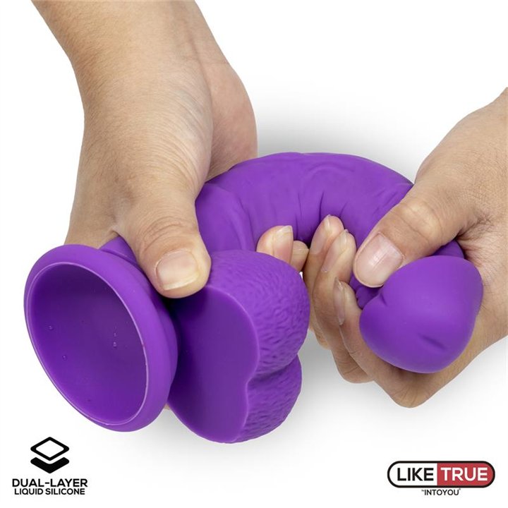 Realistic Dildo Liquid Silicone Dual Layer 8 Purple - LT-460 - Teknashop Ltd