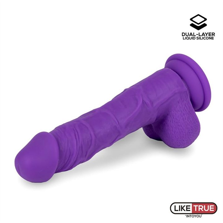 Realistic Dildo Liquid Silicone Dual Layer 8 Purple - LT-460 - Teknashop Ltd