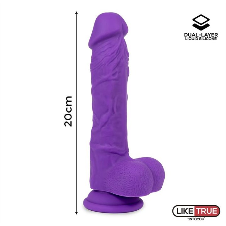 Realistic Dildo Liquid Silicone Dual Layer 8 Purple - LT-460 - Teknashop Ltd