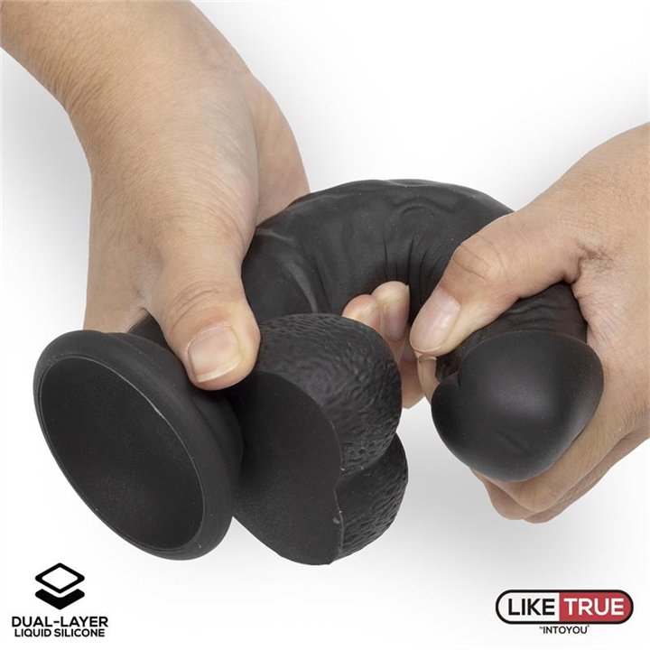 Realistic Dildo Liquid Silicone Dual Layer 8 Black - LT-458 - Teknashop Ltd