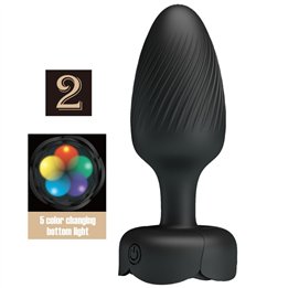 PRETTY LOVE - VARIAN ANAL PLUG WITH  LED LIGHT BLACK 10.8 CM - D-242895 - Teknashop Ltd