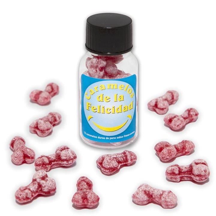 Jar of 12 units Penis Strawberry and Cherry Flavor Sweets - 8412345050015 - Teknashop Ltd
