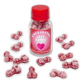 Jar of 12 Candies Penis Shape Fruit Flavor - 8412345050022 - Teknashop Ltd
