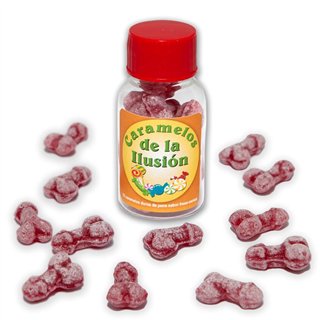 Jar of 12 Candies Penis Shape Fruit Flavor. - 8412345050039 - Teknashop Ltd