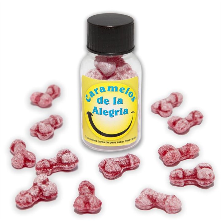 Jar of 12 Candies Penis Shape Fruit Flavor - 8412345050046 - Teknashop Ltd