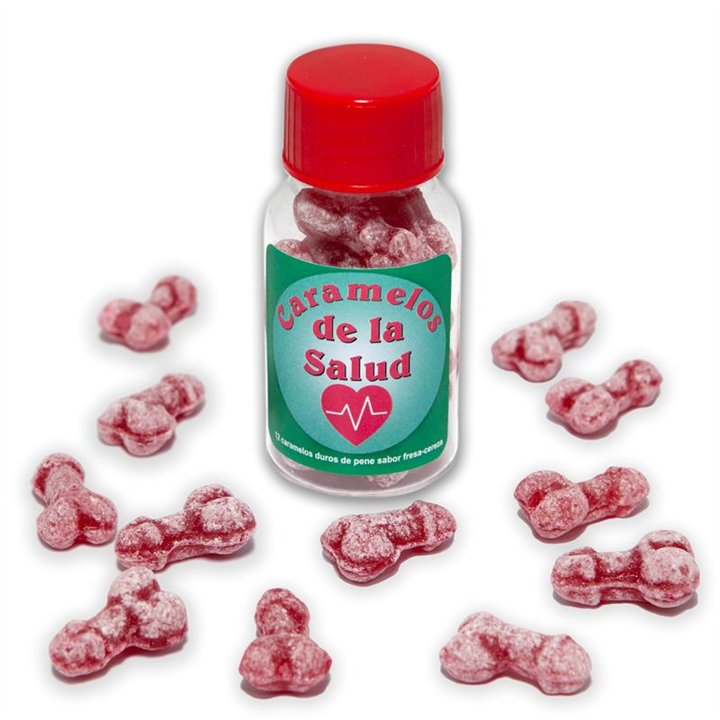 Jar of 12 Candies Penis Shape Fruit Flavor - 8412345050053 - Teknashop Ltd