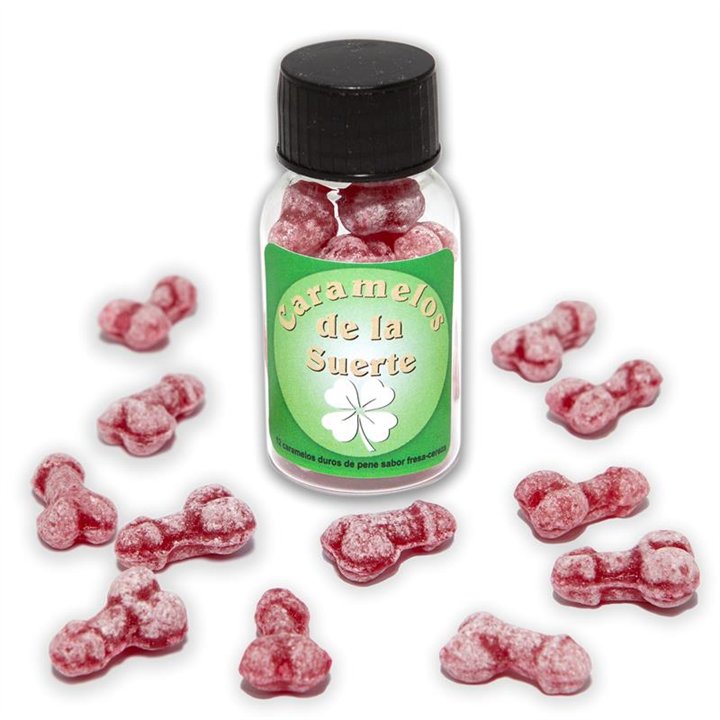 Jar of 12 Candies Penis Shape Fruit Flavor - 8412345050077 - Teknashop Ltd