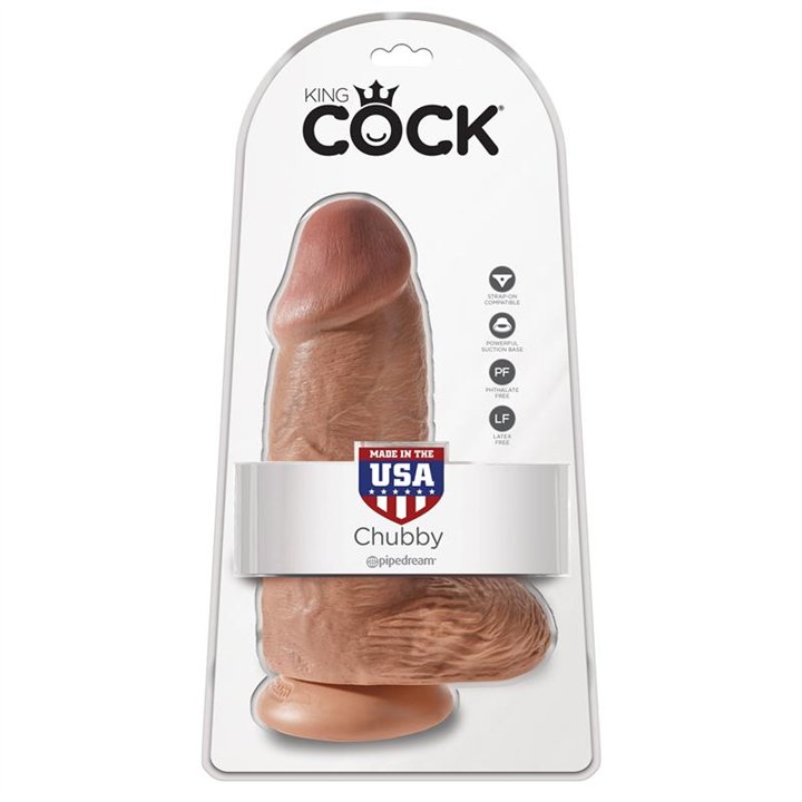 Dildo with Balls Chubby 9 Tan - PD-5532-22 - Teknashop Ltd
