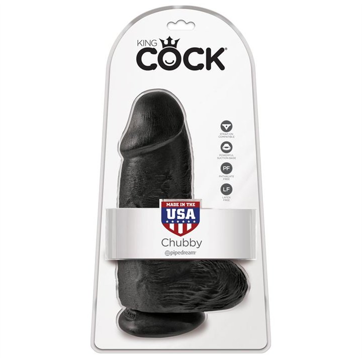 Dildo with Balls Chubby 9 Black - PD-5532-23 - Teknashop Ltd