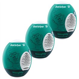 SATISFYER - 3 MASTURBATOR EGGS NAUGHTY - D-231039 - Teknashop Ltd