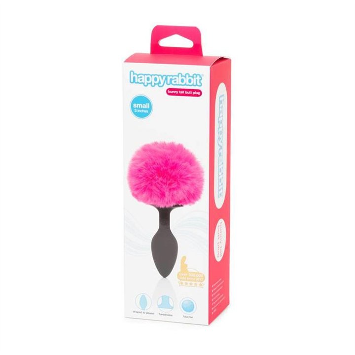 Butt Plug with Pink Fur Tail Small - HR-80243 - Teknashop Ltd