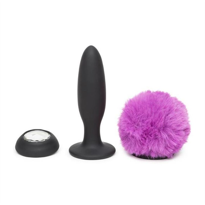 Anal Plug with Vibration and Double Base Purple Large - HR-80251 - Teknashop Ltd