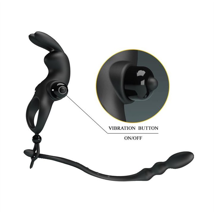 Vibrating Ring with Desmontable Anal Chain - BI-210213 - Teknashop Ltd