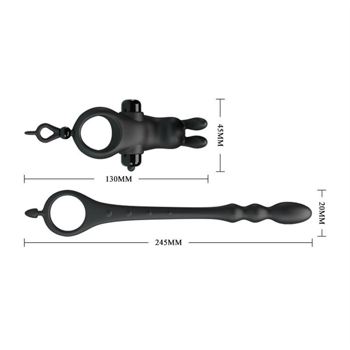 Vibrating Ring with Desmontable Anal Chain - BI-210213 - Teknashop Ltd