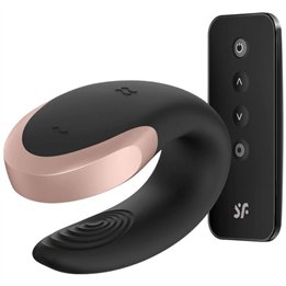 SATISFYER - DOUBLE LOVE LUXURY PARTNER VIBRATOR BLACK - D-228837 - Teknashop Ltd