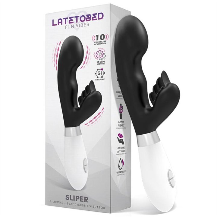 Sliper Rabbit Vibe Silicone Black - G-871 - Teknashop Ltd