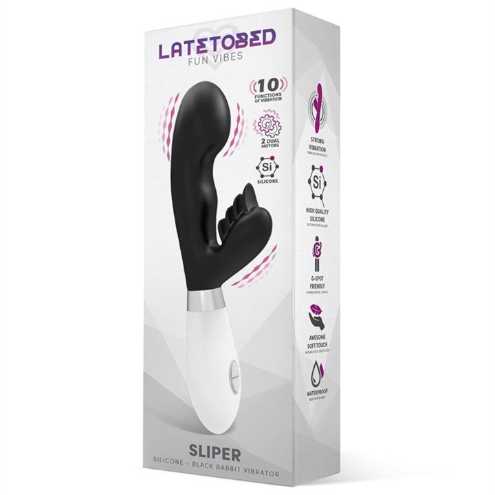 Sliper Rabbit Vibe Silicone Black - G-871 - Teknashop Ltd