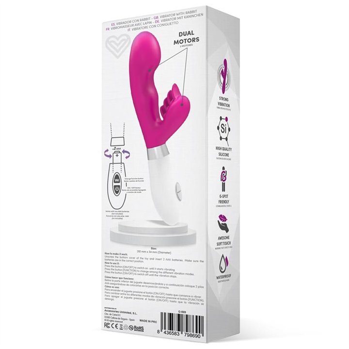 Sliper Rabbit Vibe Silicone Pink - G-869 - Teknashop Ltd