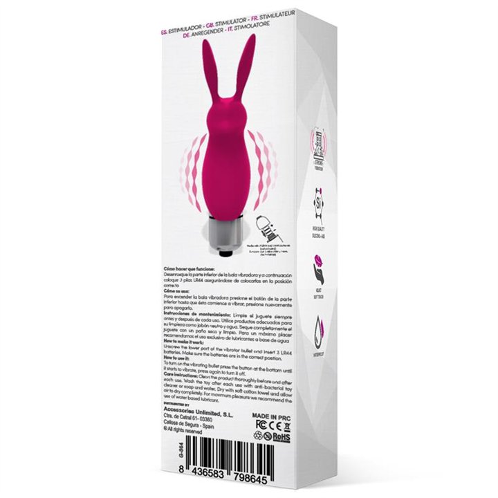 Hopye Rabbit Vibrating Bullet Silicone Pink - G-864 - Teknashop Ltd