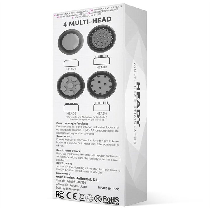 Heady Stimulator Multi-Head Black - G-878 - Teknashop Ltd