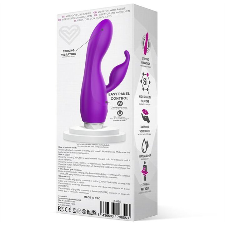Couby Silicone Rabbit Purple Vibrator - G-855 - Teknashop Ltd
