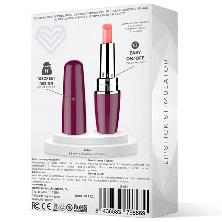 Viblips Lipstick Stimulator Purple - G-866 - Teknashop Ltd