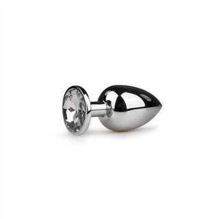 Metal Butt Plug No. 6 - Silver/Clear - ET126CLR - Teknashop Ltd