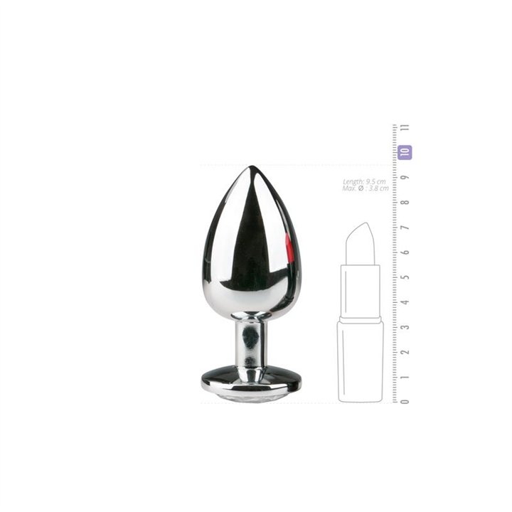 Metal Butt Plug No. 6 - Silver/Clear - ET126CLR - Teknashop Ltd