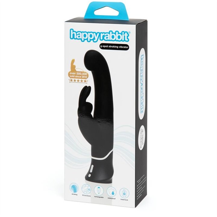 G-Spot Stroker Rabbit Vibrator Black - HR-79368 - Teknashop Ltd