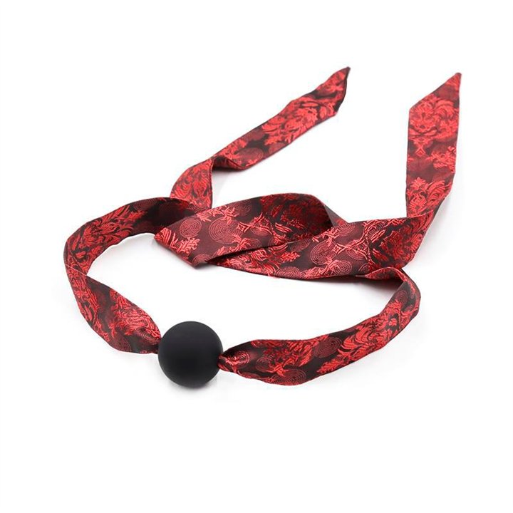 Silicone Ball Gag Red/Black - 843658379393 - Teknashop Ltd