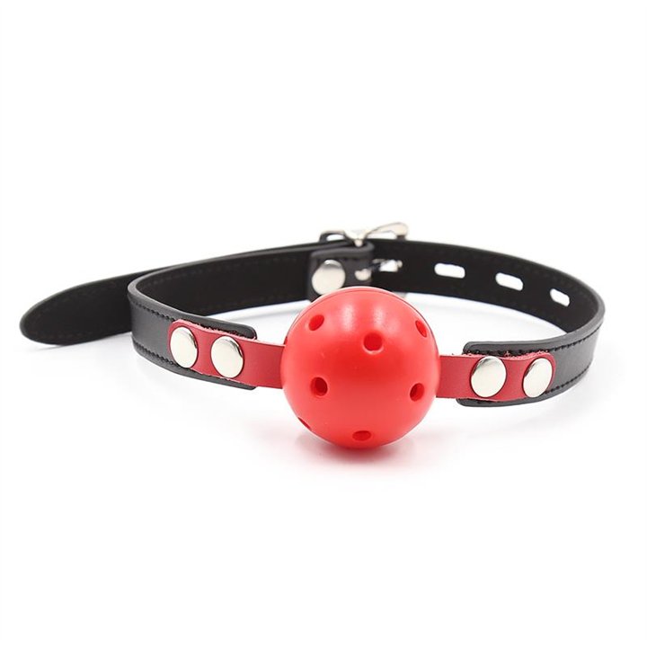 Ball Gag Breathable Black/Red - 843658379446 - Teknashop Ltd