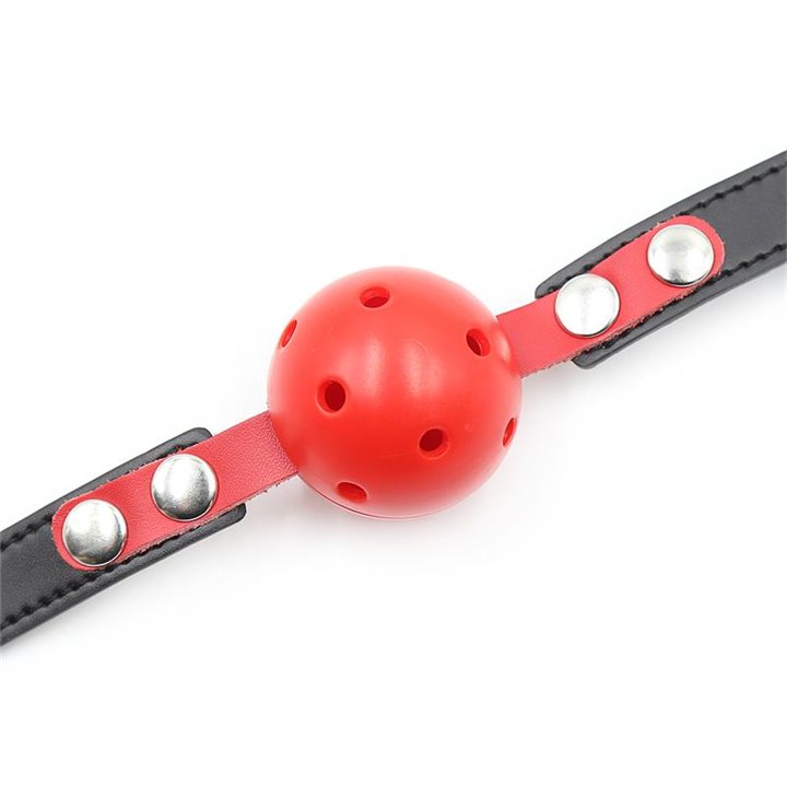 Ball Gag Breathable Black/Red - 843658379446 - Teknashop Ltd