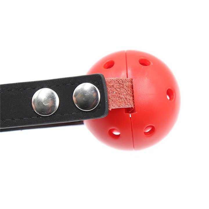 Ball Gag Breathable Black/Red - 843658379446 - Teknashop Ltd
