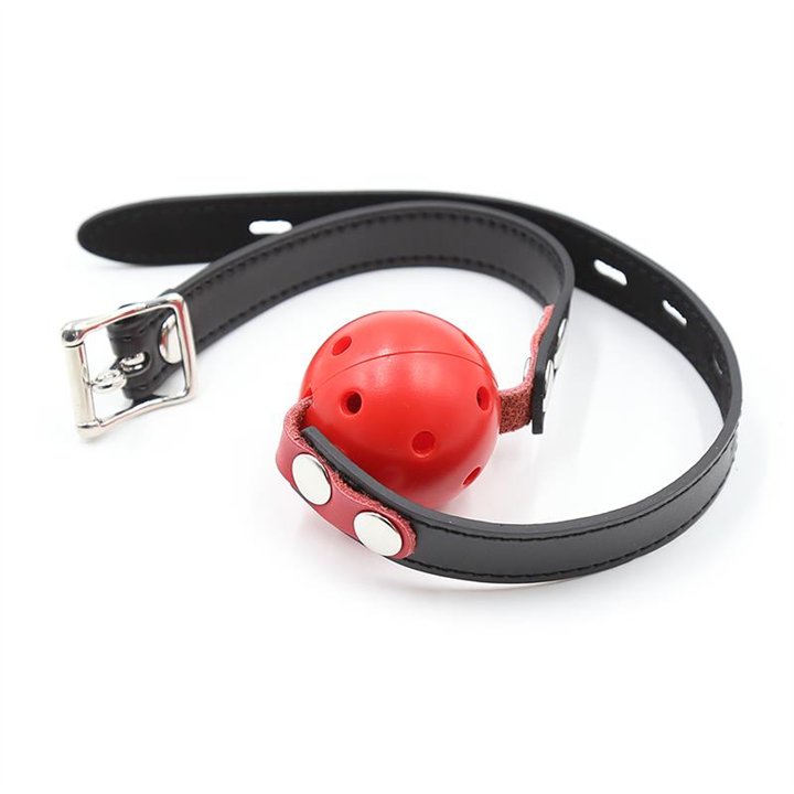 Ball Gag Breathable Black/Red - 843658379446 - Teknashop Ltd